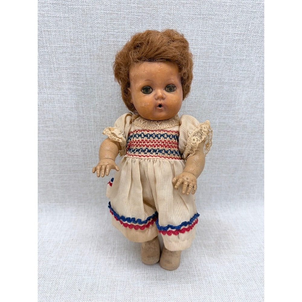 Vintage American Character Baby Doll‎ 12" Smocked Dress Pat No 2675644 Fair